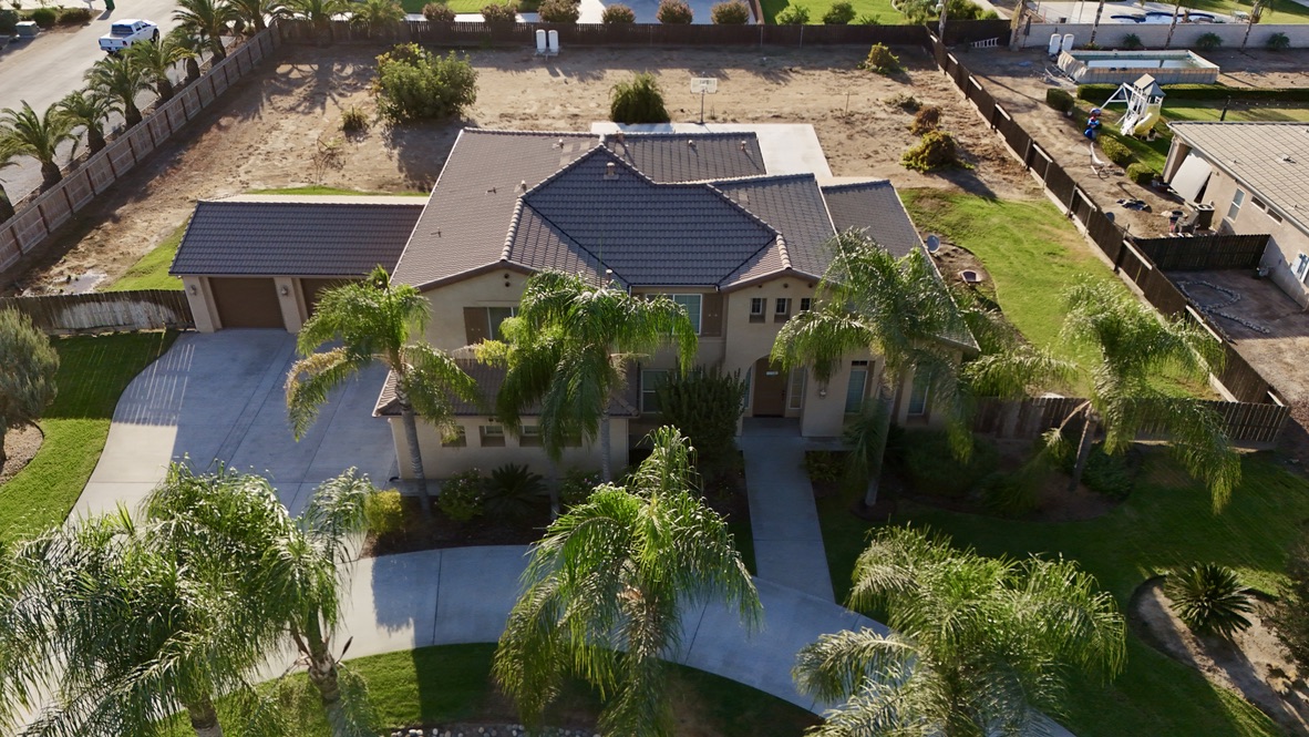 Aerial drone capture of luxury property topography