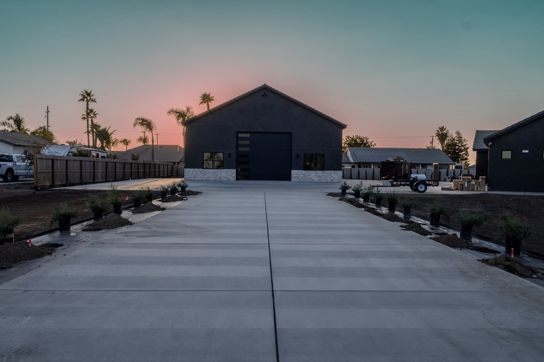 Manicured exterior landscaping and architecture